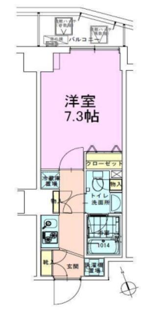 駒込レジデンス壱番館(1K/6階)の間取り写真