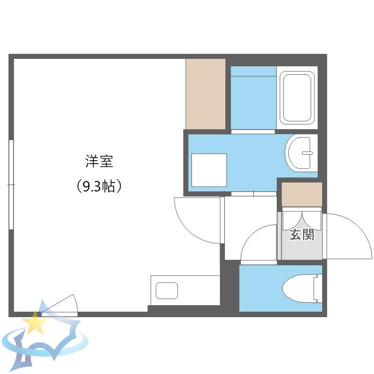 COFFRET西町北(ワンルーム/3階)の間取り写真