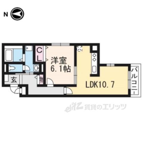 GRANGE四条大宮(1LDK/1階)の間取り写真