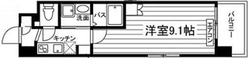 UNITWINTOWERETERNITY(1K/4階)の間取り写真