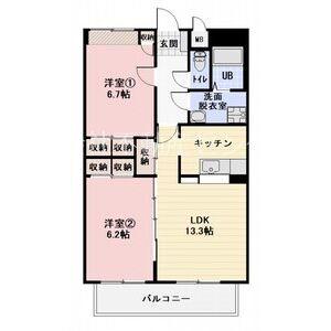 SURPLUS KAWATA(2LDK/2階)の間取り写真