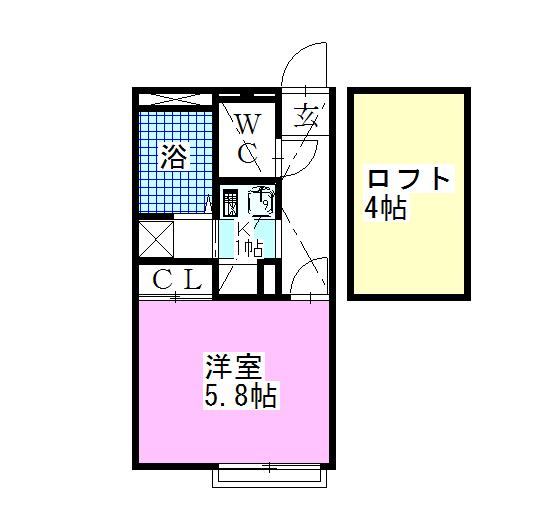 レオパレスアマポーラ(1K/1階)の間取り写真