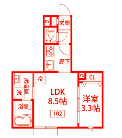 リジエール金沢八景(1LDK/1階)の間取り写真