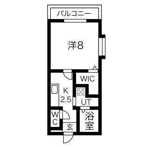 メゾンド・はなぶさIIIA(1K/2階)の間取り写真