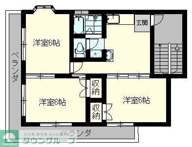 ツタダレジデンス(3DK/3階)の間取り写真