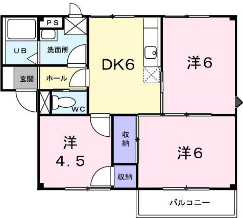 プラドール木村A(3DK/2階)の間取り写真