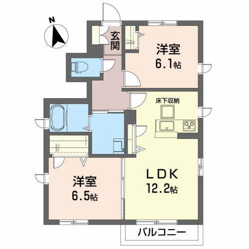 サントノーレ・アイA(2LDK/1階)の間取り写真
