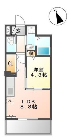 JR仙石線 榴ケ岡駅 徒歩7分 3階建 築10年(1LDK/3階)の間取り写真