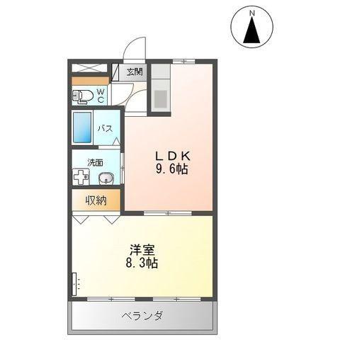 エクセルアシューレ(1LDK/2階)の間取り写真