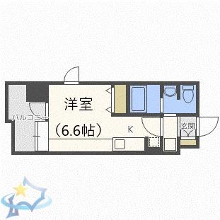 ラヴィータ410(1K/9階)の間取り写真