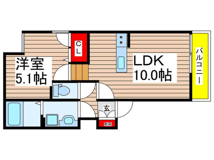 UP STONE 大神宮(1LDK/1階)の間取り写真