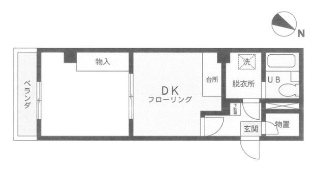 第1鈴木ビル(1DK/3階)の間取り写真