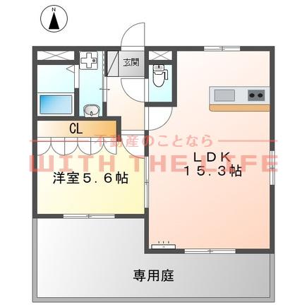 メゾンドショコラ(1LDK/1階)の間取り写真
