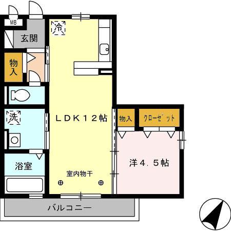ジーンズコート(1LDK/3階)の間取り写真