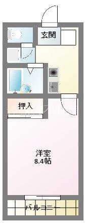 ハイツフーキ(1K/3階)の間取り写真