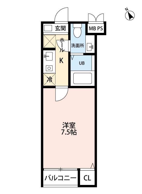 MS.IV(1K/2階)の間取り写真