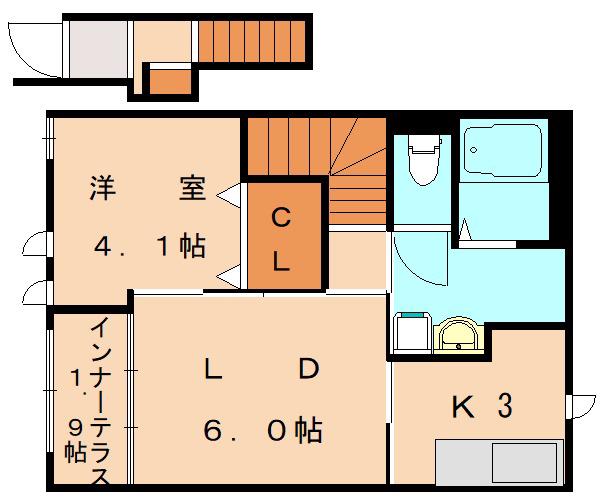 FELIVITA(1LDK/2階)の間取り写真