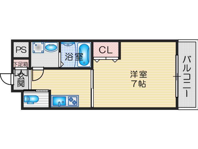 FUKUE MAISON TOYONAKAIII(1K/2階)の間取り写真