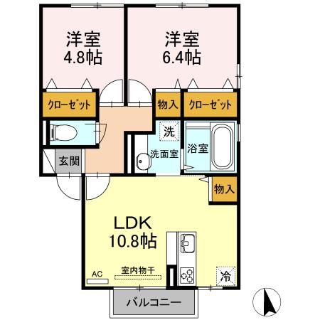 パル86 A棟(2LDK/1階)の間取り写真