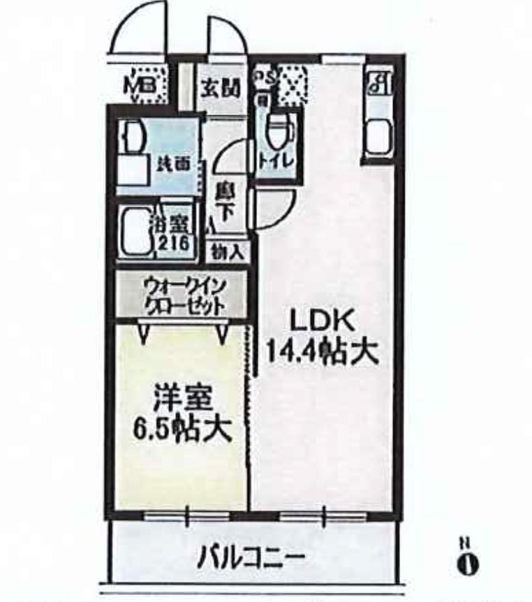 ポルテ ボヌール(1LDK/2階)の間取り写真