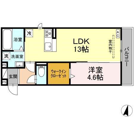 ピーノ・グランデ(1LDK/2階)の間取り写真