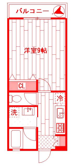 セントエスト(1K/2階)の間取り写真