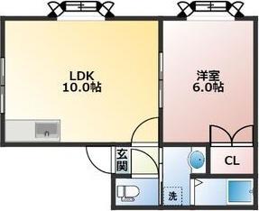 ヴィラパークサイド(1LDK/2階)の間取り写真