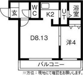 アスパイア琴似(1DK/4階)の間取り写真