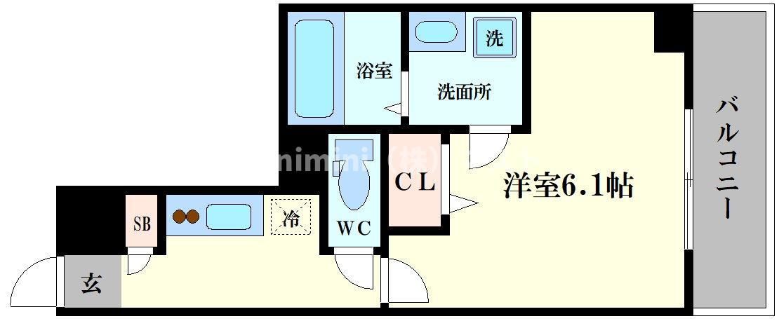 ファステート難波デラックス(1K/14階)の間取り写真