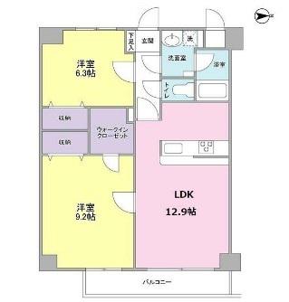 クレストコート(2LDK/2階)の間取り写真