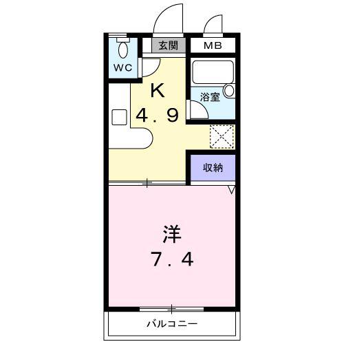 SENTIAII(1DK/1階)の間取り写真