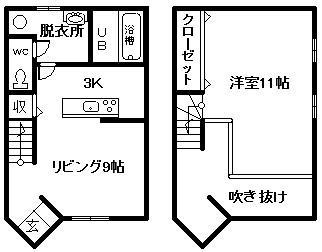 シェーンライフ森の花(1LDK/1階)の間取り写真