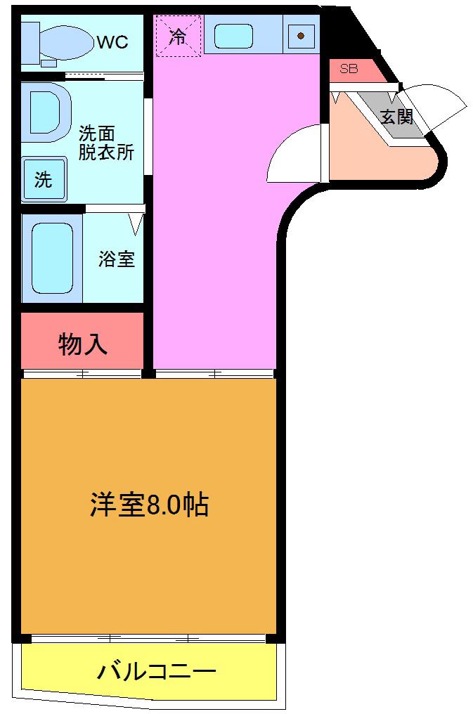 グリーンパーク北葛西(1K/2階)の間取り写真