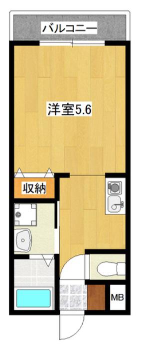 ラパンジール森ノ宮(1K/2階)の間取り写真