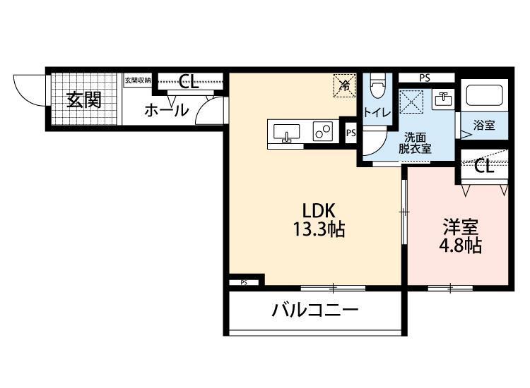 リーブルファイン西浦和 1号棟(1LDK/3階)の間取り写真