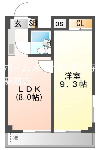 トーシンハイツ中町(1LDK/3階)の間取り写真