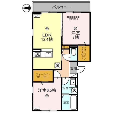 ジェイドウェル(2LDK/3階)の間取り写真