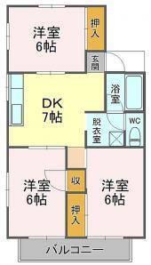 アネックス高柳(3DK/2階)の間取り写真