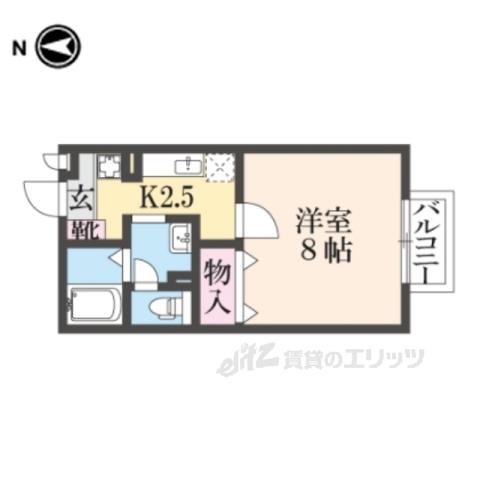 ピュアライフ D棟(1K/1階)の間取り写真