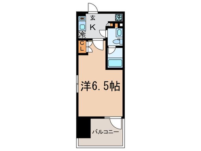 パークキューブ大井町レジデンス(1K/9階)の間取り写真