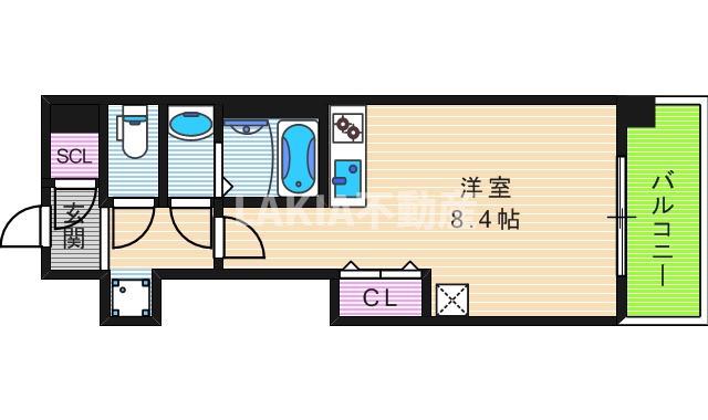 FRONT FIELD 天王寺(ワンルーム/3階)の間取り写真
