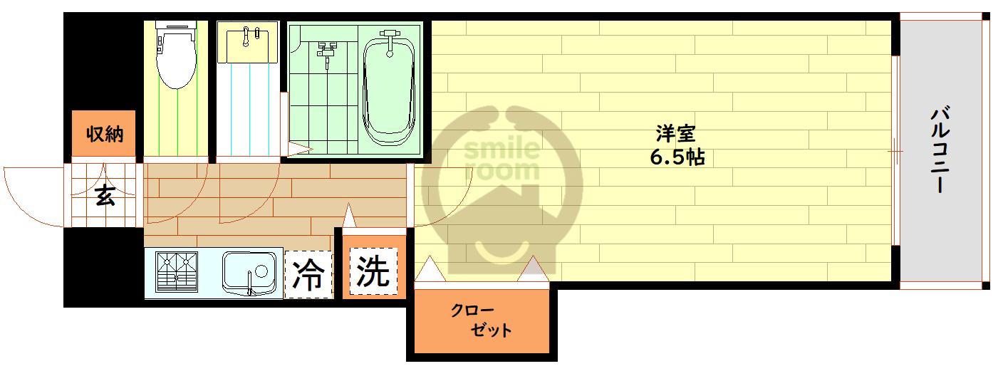 レオンコンフォート難波ミラージュ(1K/6階)の間取り写真
