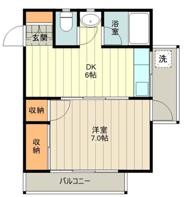 ベルハイツ昭島(1DK/3階)の間取り写真