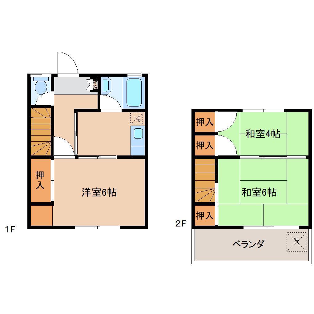 JハウスI(3DK/1階)の間取り写真