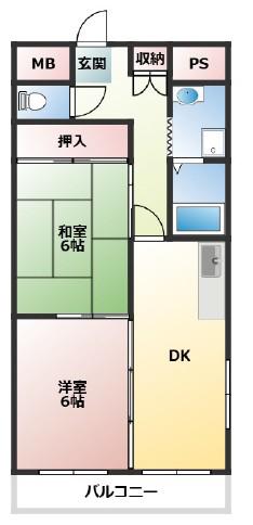 グランデュールネオ(2DK/3階)の間取り写真