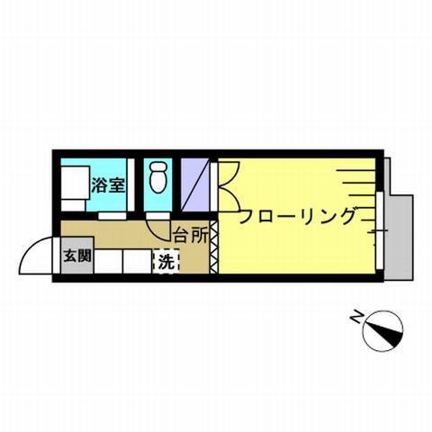 ハイツよんばんちょう(1K/2階)の間取り写真