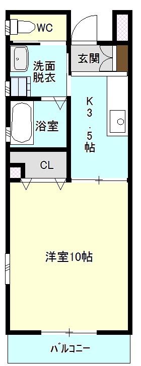 コンソラーレ中野(1K/3階)の間取り写真