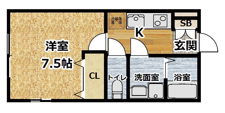 サンラック御陵(1K/2階)の間取り写真