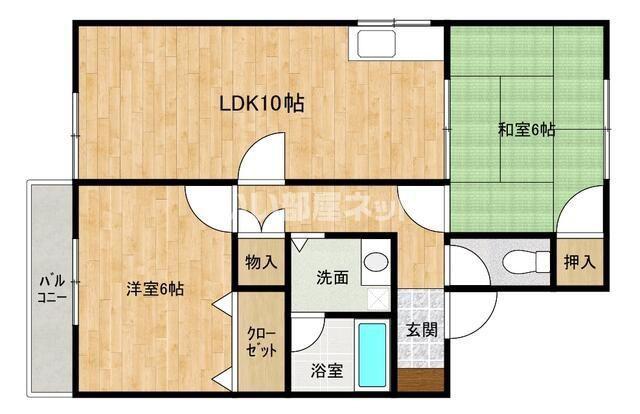アネックスサトウIIB(2LDK/2階)の間取り写真