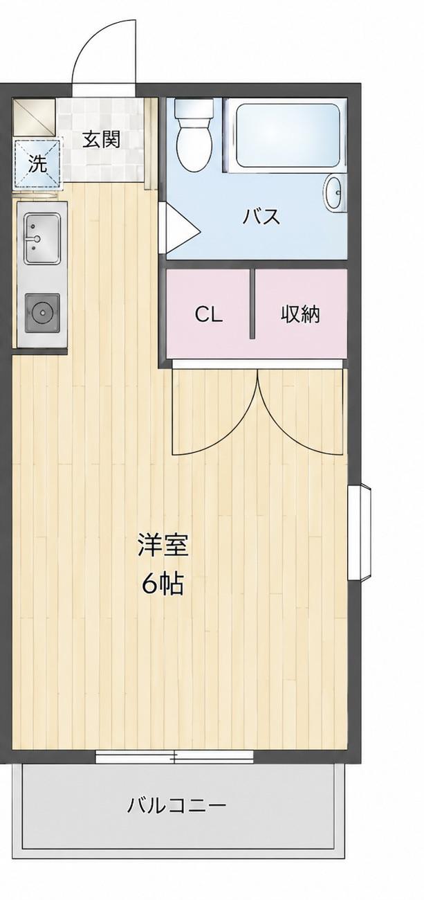メゾン・ド・久米川(1K/2階)の間取り写真